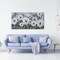 Floral Wall Art – Large Blue & White Canvas Painting, Textured Flower Wall Decor, Landscape Artwork for Living Room, Bedroom & Home